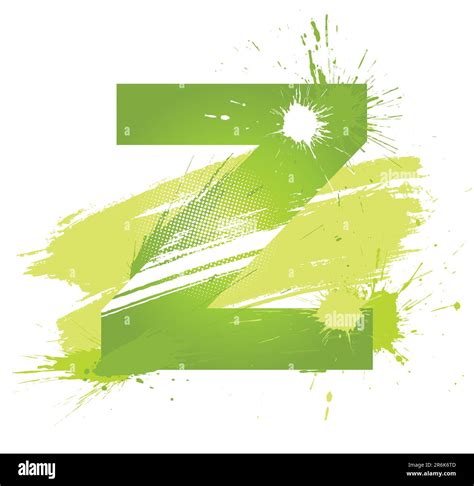 Green abstract paint splashes font. Letter Z. Vector on white background Stock Vector Image ...