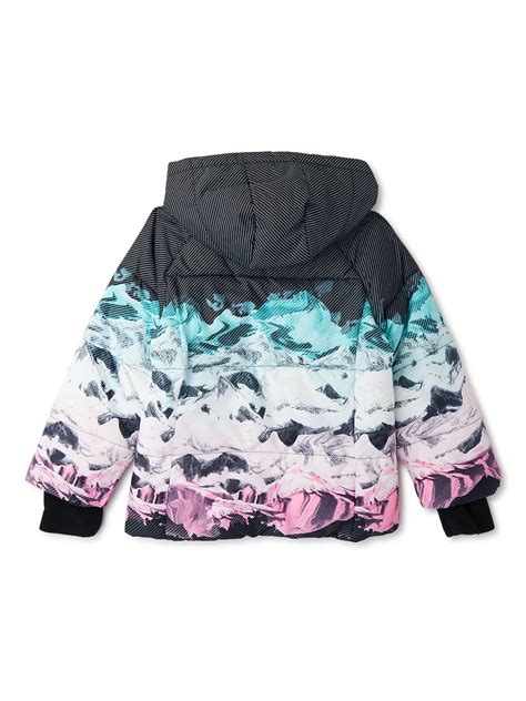 Buy Swiss Tech Girls Winter Puffer Jacket with Hood, Sizes 4-18 & Plus ...