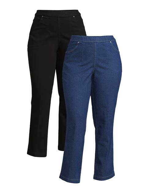 RealSize Womens 4-Pocket Stretch Pull-On Bootcut Jeans, 2-Pack ...
