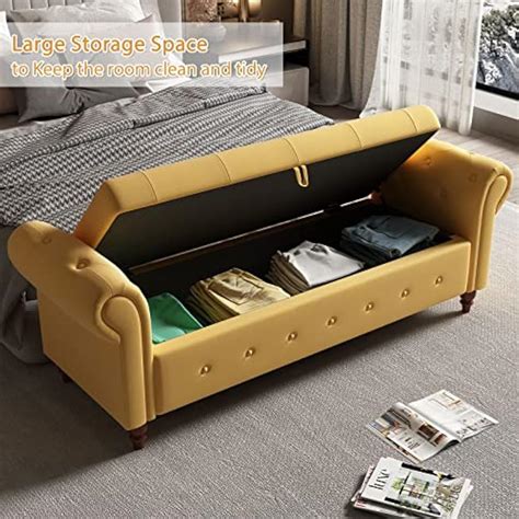 CALABASH Storage Bench for Bedroom end of Bed, Linen India | Ubuy