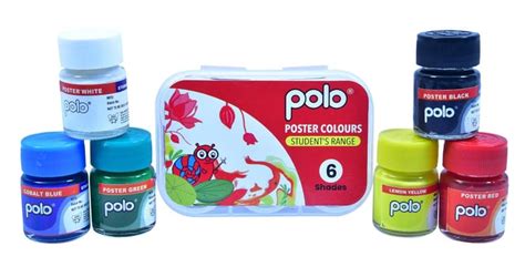 polo Vibrant 6-Color Poster Paint Set - Quick-Drying, Rich Colors for ...