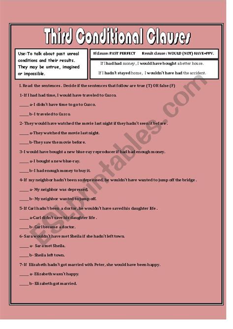 Image result for 3rd Conditional Worksheet