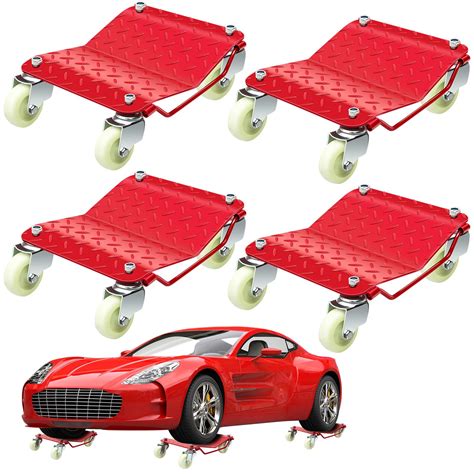 Car Dolly, 4 Pack Auto Wheel Dolly Vehicle Tire Dolly, Skates Wheel Car Dolly Ball Bearings ...