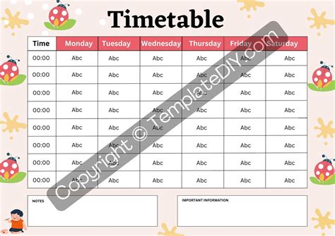 Image result for Kids Time Table Chart