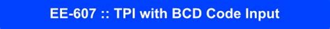 Tap Position Indicator (TPI) with BCD Code Input - EE-607 - Emco ...