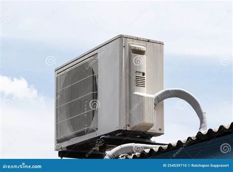 Compressors Air Conditioners on Rooftop Stock Photo - Image of factory ...