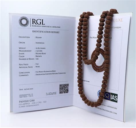 SHIVARATNA Rudraksha Mala 108+1 Beads (Pathri Mala/Chikna Mala) Iso Lab ...