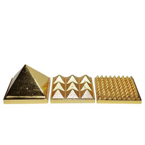 Buy Real Seed Pure Gold Plated Brass Pyramid for Positive Energy Shree ...