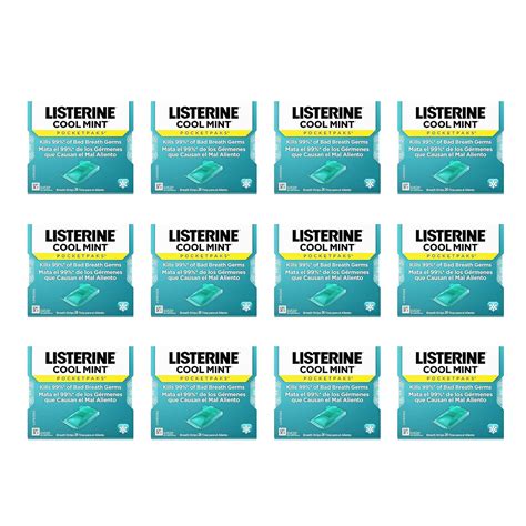 Listerine Cool Mint Breath Strips, Kills Bad Breath Germs, Paquete de ...