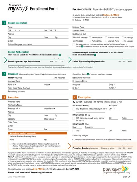 Dupixent Enrollment Form - Fill Online, Printable, Fillable, Blank ...