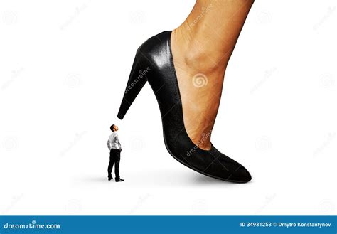Man Under Supervision of Woman Stock Image - Image of looking, heels ...