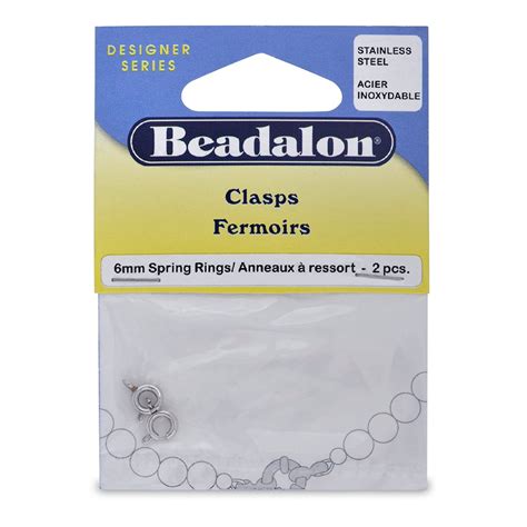 Beadalon Spring Ring 6mm Nickel Free Stainless Steel 2-Piece : Amazon ...