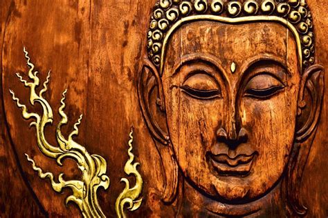 Kayra Decor Lord Buddha Carved on Wood 3D Wallpaper Print Decal Deco ...