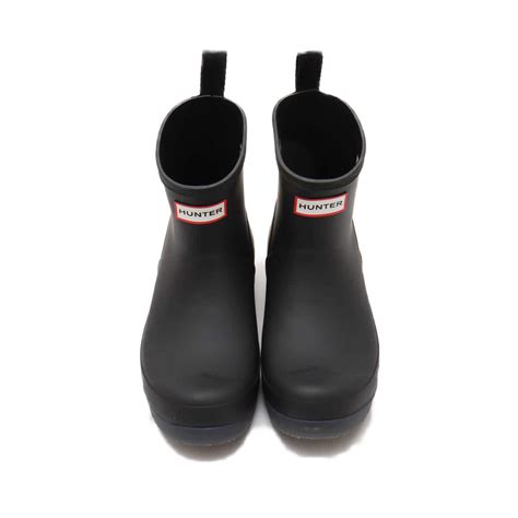 HUNTER WOMENS PLAY SHORT TRANSLUCENT SOLE BOOT Black （ハンター ウィメンズ プレイ ...
