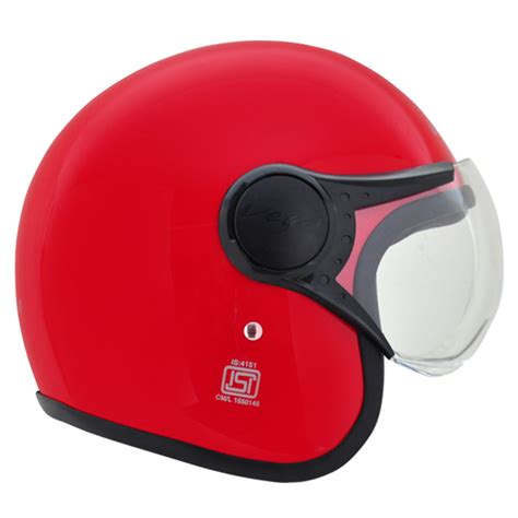 Vega JET W/Visor Red Helmet | Shop Helmets at BIKERSTORE.IN – bikerstore.in