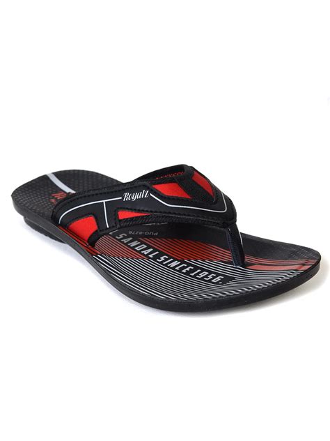 Ajanta Mens Black & Red Flat Sandal PU1062 : Amazon.in: Fashion