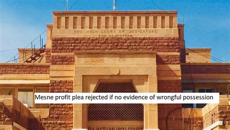 Mesne profit plea rejected if no evidence of wrongful possession, not ...