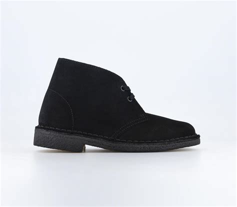 Clarks Originals Clarks Originals Womens Desert Boots Black Suede ...