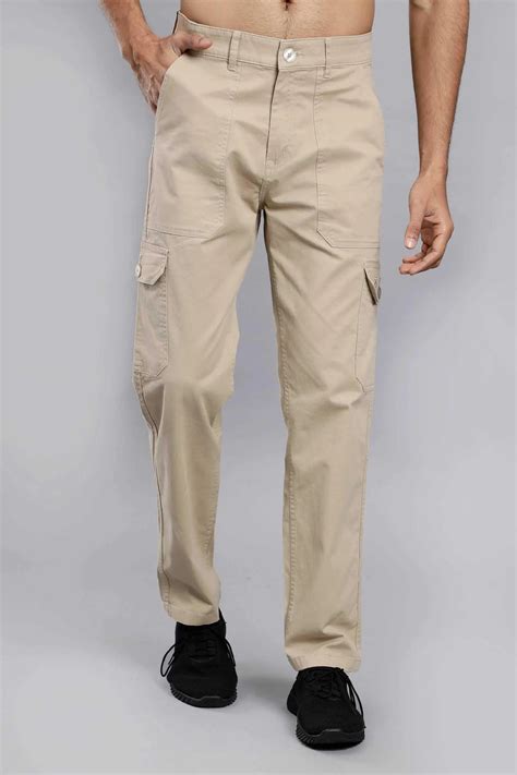 Khaki Cargo Trousers Mens