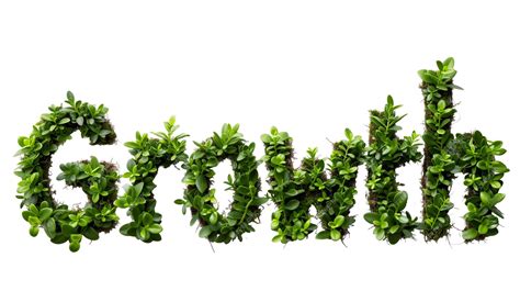 Premium Photo | The word Growth composed of green plants and upward ...