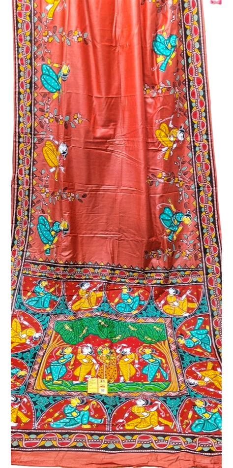 Pattachitra Dancing Girls Silk saree – Ranga Chakra