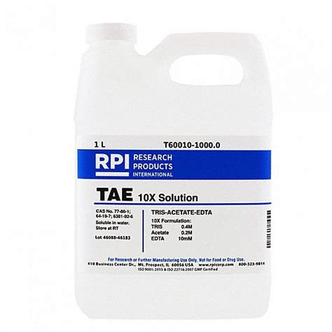 TRIS-Acetate-EDTA (TAE) 10x Solution ,1L - Grainger