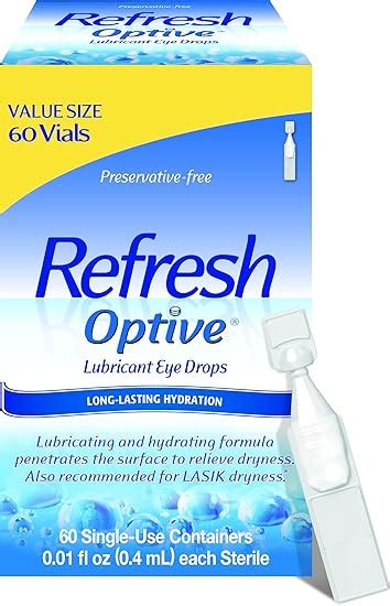 Buy Refresh Optive Lubricant Eye Drops Single-Use Vials, 60 Count ...