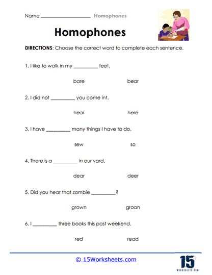 Image result for Homophones Break Brake Worksheet