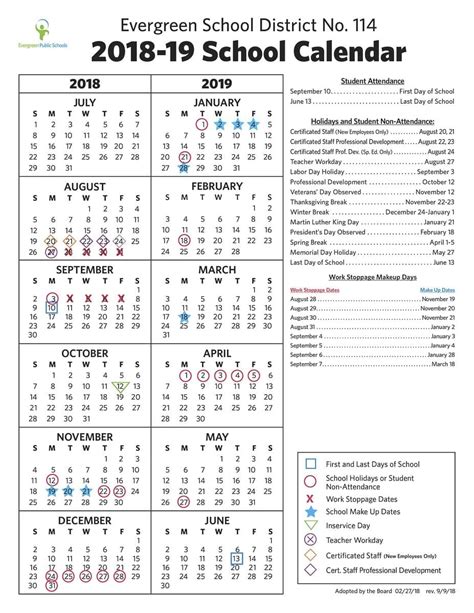 Evergreen District Calendar