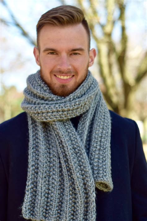 Knit Scarf for Men Wool Chunky Knitted Scarf Unisex Hand Knit - Etsy