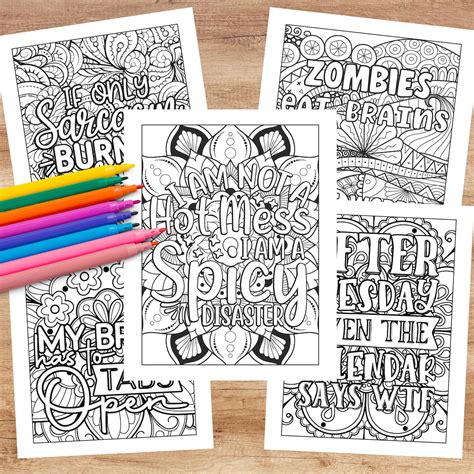 75 Funny Coloring Pages for Adults Printable Sarcastic - Etsy