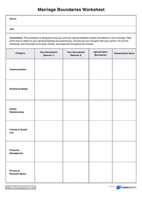 Marriage Assessment Worksheet & Example | Free PDF Download