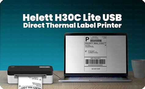 Helett® H30C Lite USB Direct Thermal 4×6 Shipping Label Printer(Barcode ...