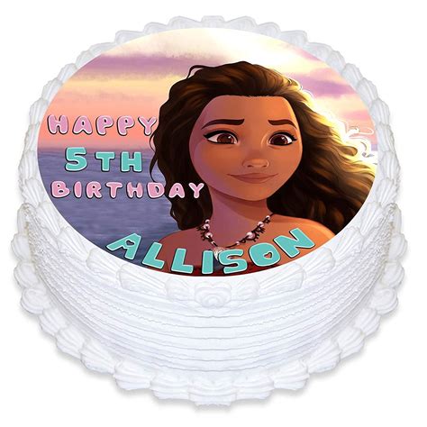 Buy Cakecery Moana Edible Cake Topper Image Personalized Birthday Sheet ...
