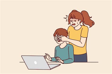 Teenage girl defends little brother who uses laptop and visits adult ...