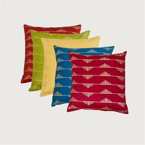 Buy Corsica Foil Print Cushion Cover Knife Edge - Set of 5 - 40 x 40 cm ...