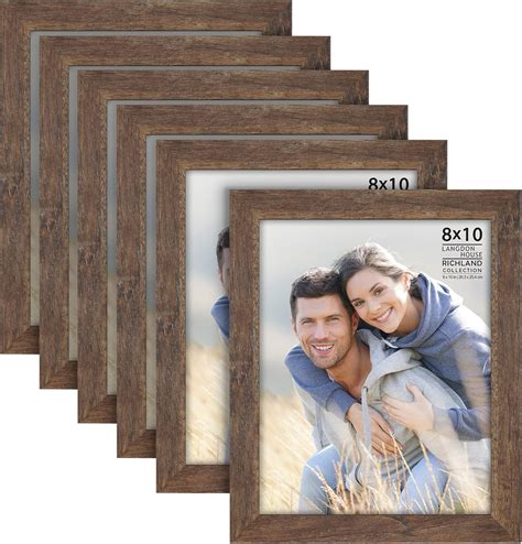 Amazon.com - Langdon House 8x10 Picture Frames (Rustic Brown, 6 Pack ...