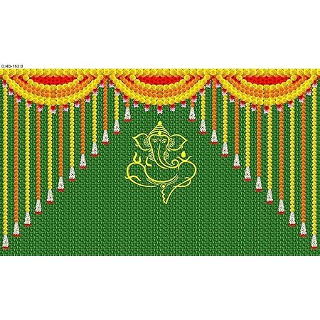 VINAYAKAMART Ganesh Backdrop for Decoration Cloth, Size 8 x 5 feet ...