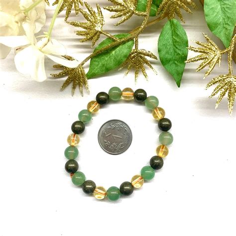 Citrine Pyrite & Green Aventurine Combo Bracelet (Luck & Abundance)