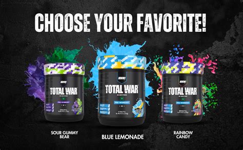Redcon1 Total War - Pre Workout, 60 Servings (Sour Gummy Bear) : Amazon ...