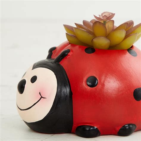 Buy Garnet Elsa Artificial Succulent in Ladybug Planter from Home ...