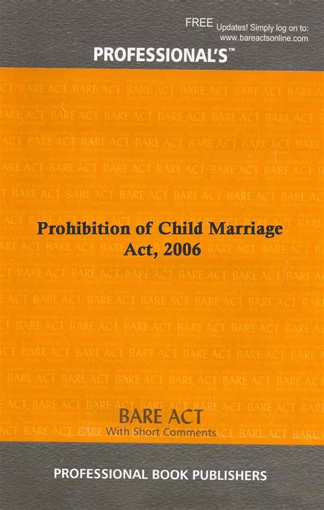 Buy Prohibition of Child Marriage Act, 2006 [Paperback] Professional ...