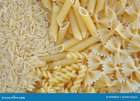 Italian Cuisine Pasta Varieties Stock Photo - Image of dried, grain ...