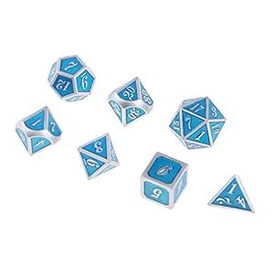 Buy MILAAN D4 D6 D8 D10 D12 D20 Zinc Alloy Polyhedral Dice for Table ...