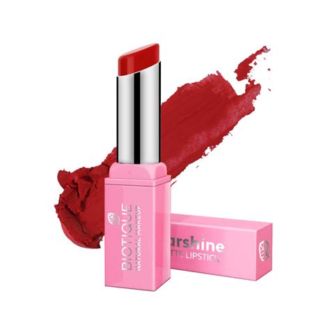 Buy Biotique Natural Makeup Starshine Matte Lipstick, Liberal Red ...