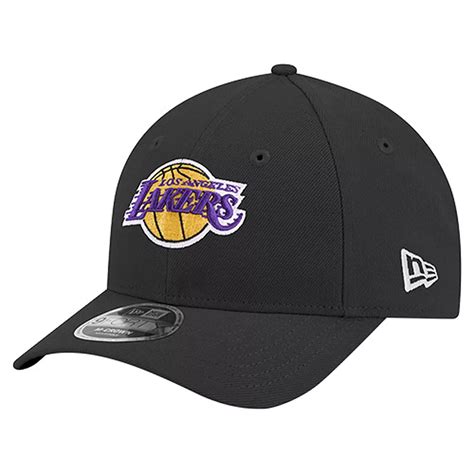 Men's New Era Black Los Angeles Lakers 9FORTY Stock M-Crown Adjustable Hat