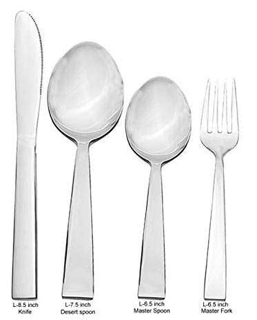 Olrada Food Grade Stainless Steel 2mm,14 Guage 24 Piece Cutlery Set ...
