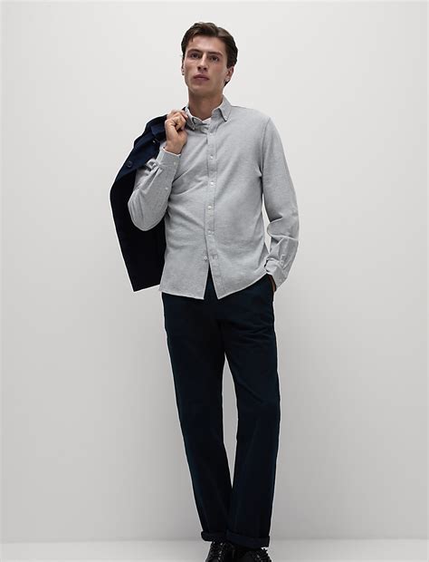 Buy Pure Cotton Pique Shirt at Marks & Spencer