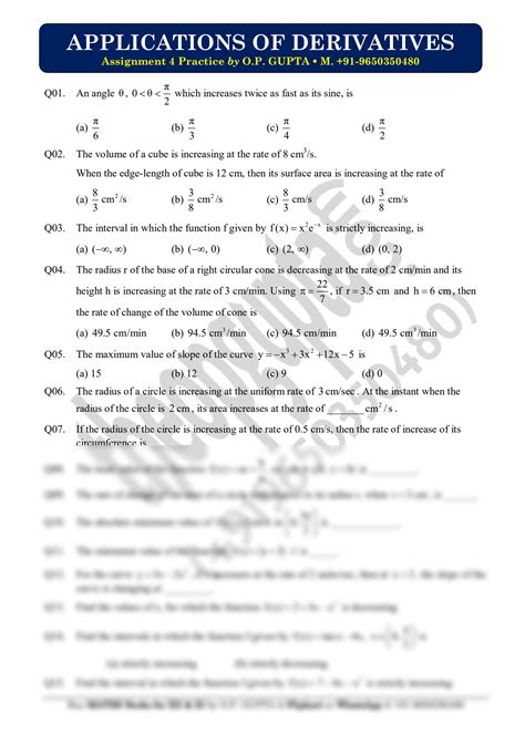 Class 12 Applied Maths Chapter Application of Derivative Gaur Classes 的图像结果