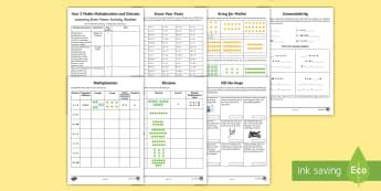 100 KS1 Multiplication Worksheets - Year 1 and Year 2 Resources